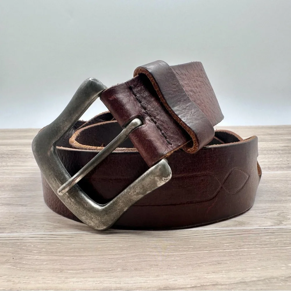 Express Women’s Chic Braided Brown Italian Leather Belt Made in England | Size S
